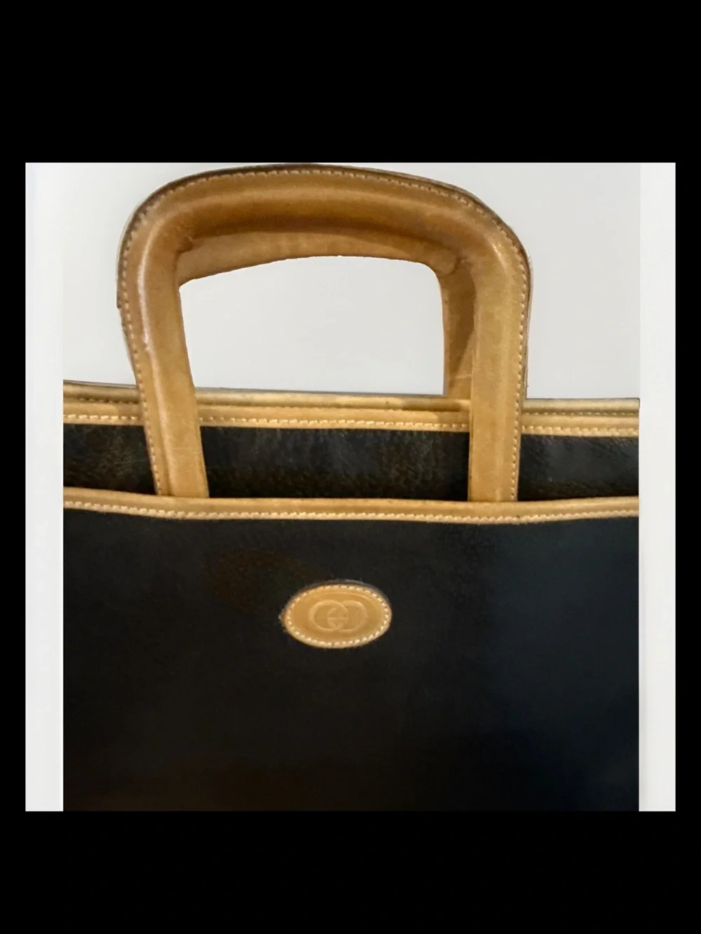 Gucci Black Leather Vintage Briefcase